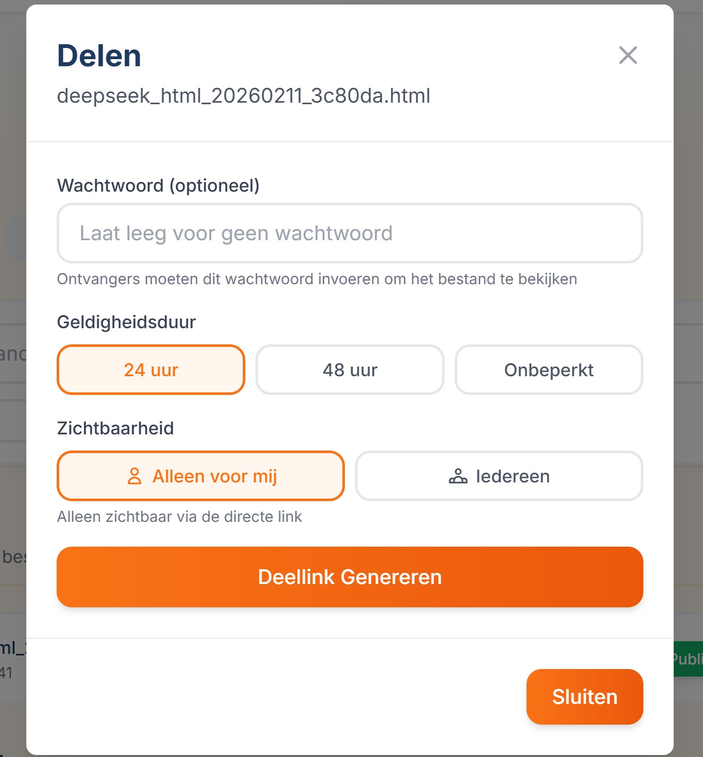 OkiShare: Eenvoudig HTML Delen & Beheren — schermafbeelding 1