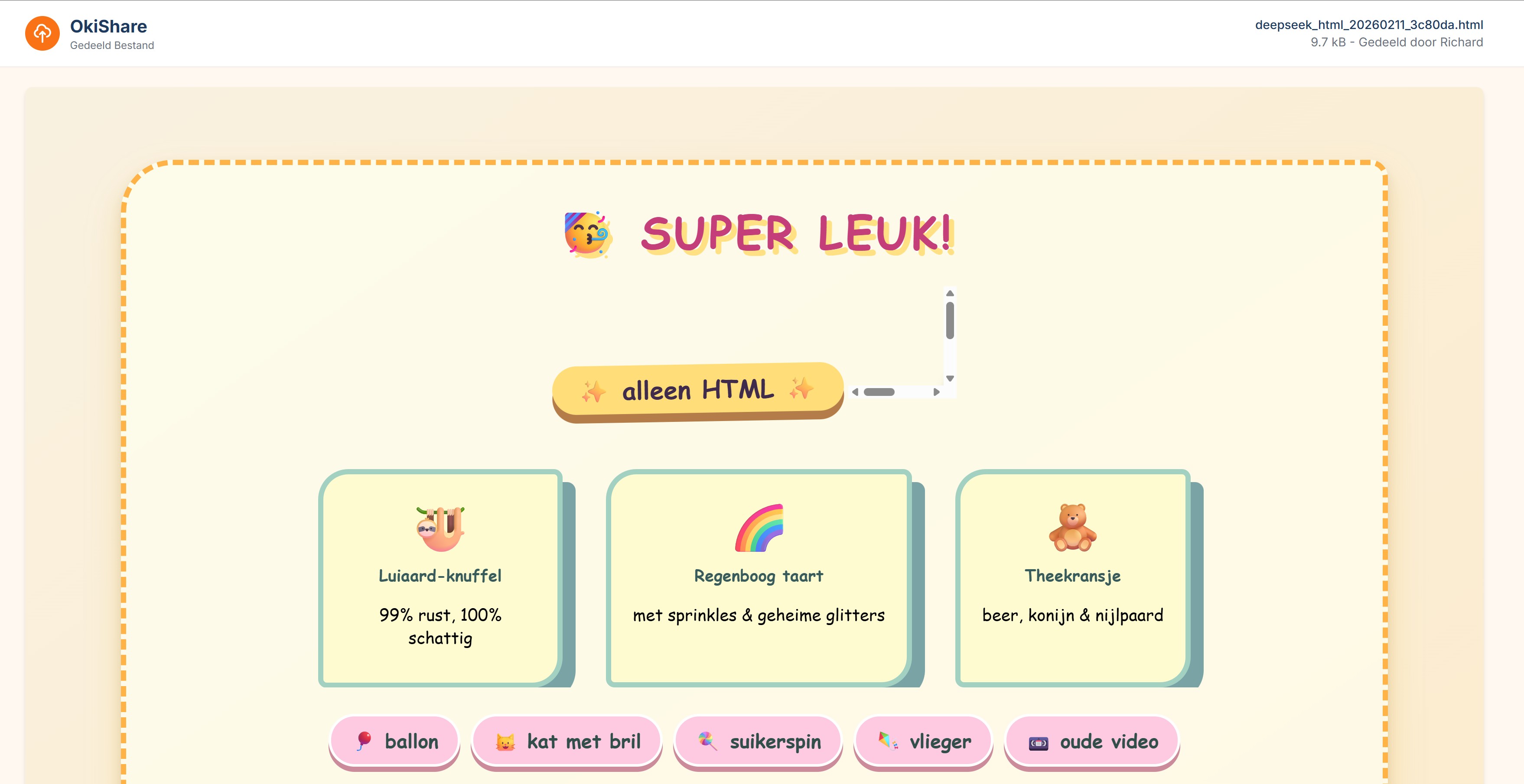OkiShare: Eenvoudig HTML Delen & Beheren — schermafbeelding 3