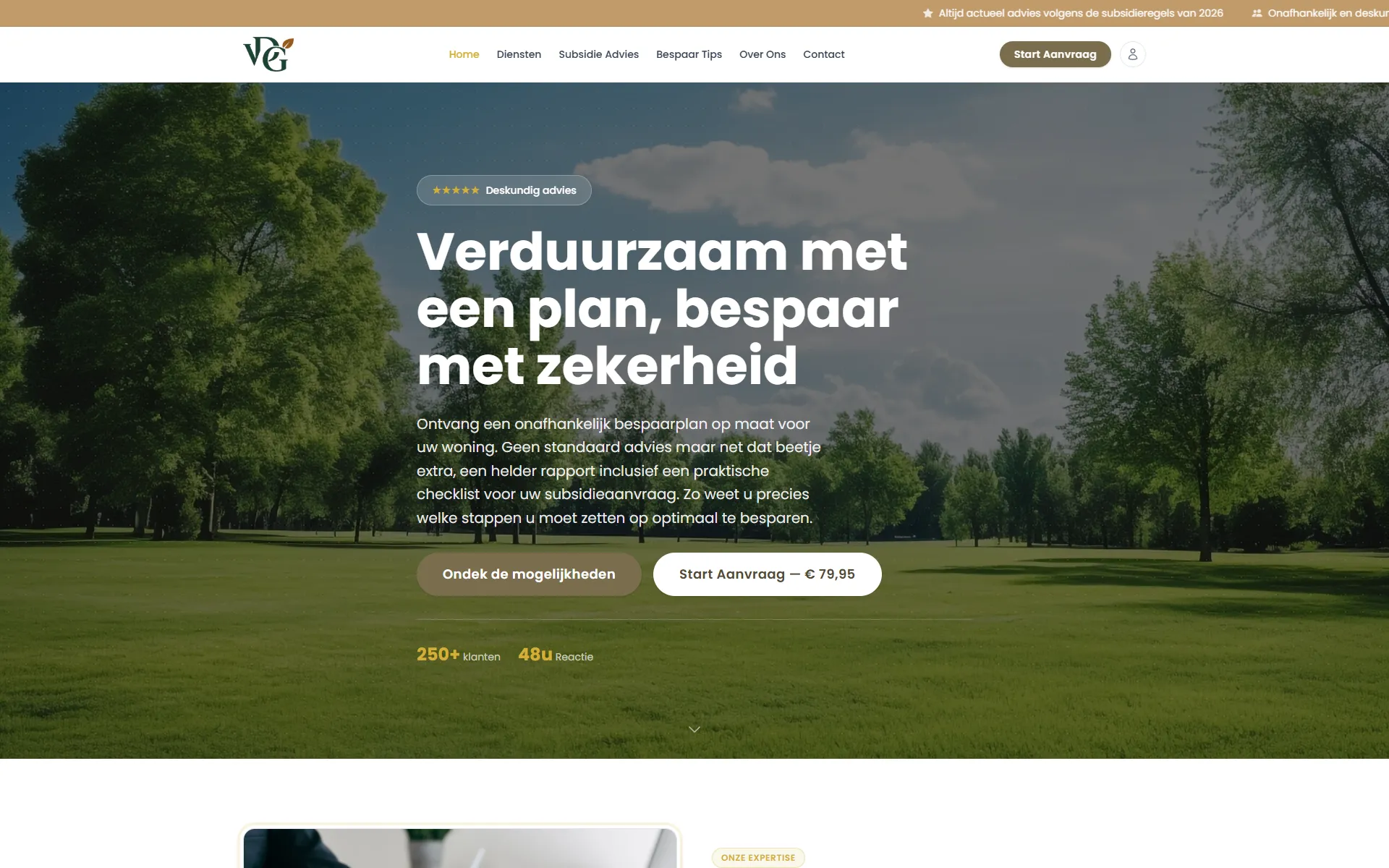 VDG Advies — De site waarmee een adviesbureau zijn advies verkoopt, uitvraagt en aflevert